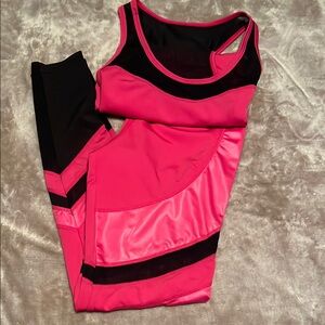 Pink and Black Sheer Activewear Set